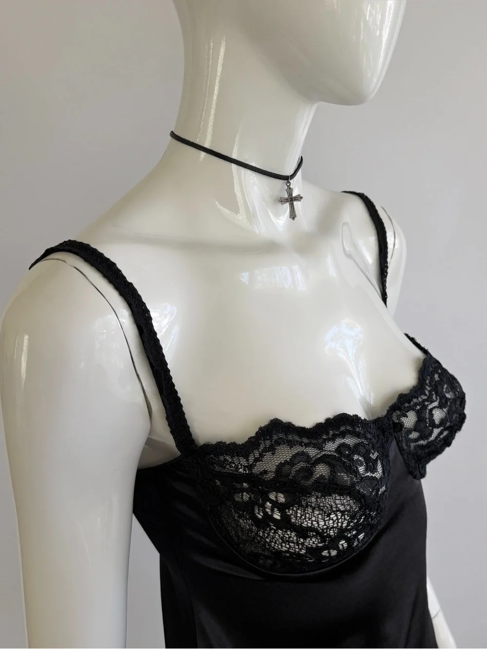 Vintage 90s Victoria’s Secret Gold Label Lace Bustier Slip Dress - Picture 7 of 8